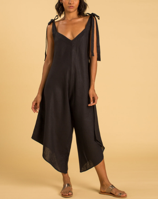 Granadina Linen Jumper - Black  Boho Hunter