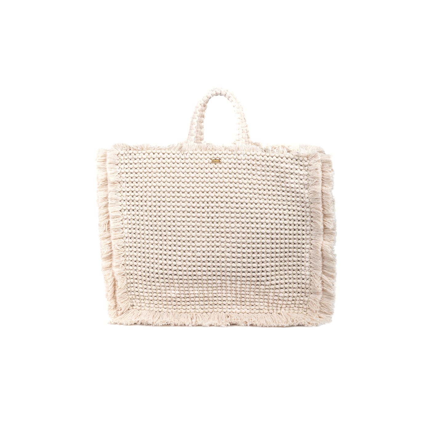 Gossypium Tote Bag - Beige & Gold - By Boho Hunter