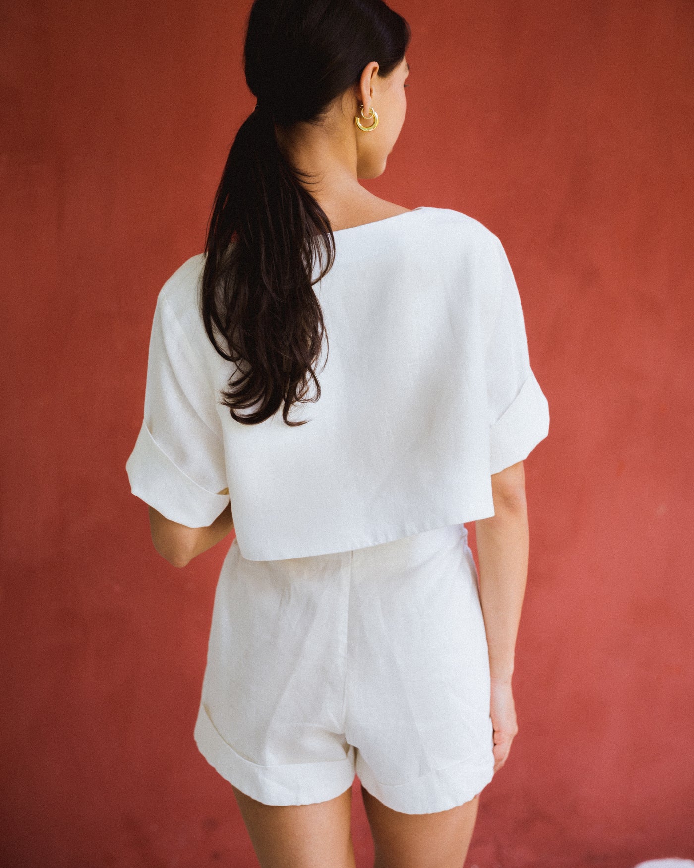 Pearl Linen Top White - By Boho Hunter