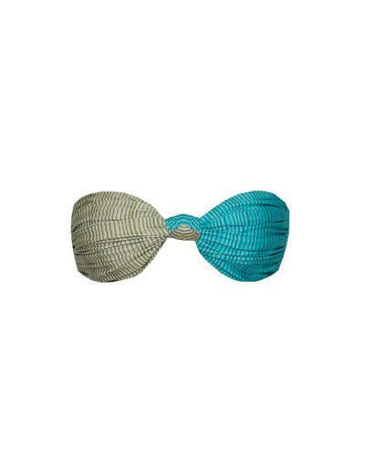 Bikini Top - Strapless Front Knot Blue Sea - By Boho Hunter