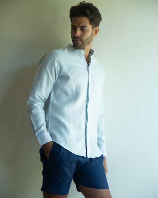 CapriLinen Bermudas - Navy Blue - By Boho Hunter