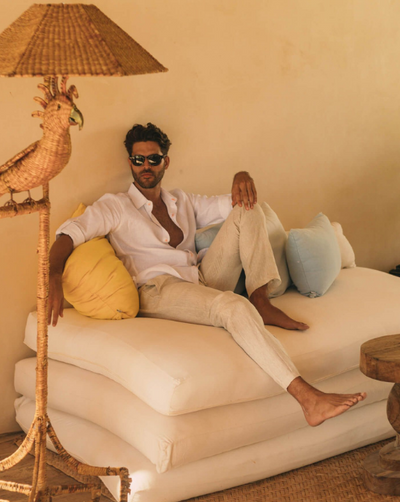 Sardinia Linen Pant - Beige - By Boho Hunter