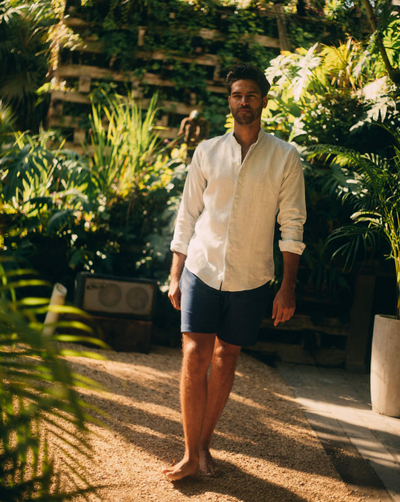 CapriLinen Bermudas - Navy Blue - By Boho Hunter