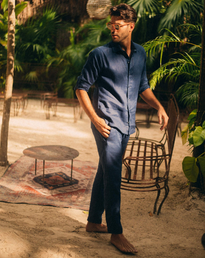 SardiniaLinen Pant - Navy Blue - By Boho Hunter