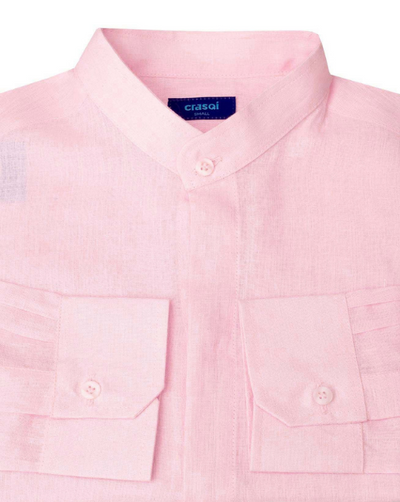 Menorca Linen Shirt - Light Pink/Light Pink - By Boho Hunter