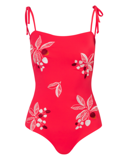 San Juan One Piece Embroidered Salmon - By Boho Hunter