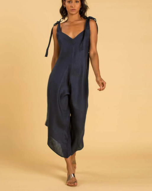 Granadina Linen Jumper - Navy Blue - By Boho Hunter