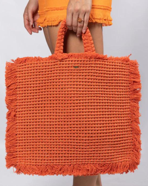 Gossypium Tote Bag  Orange & Gold - By Boho Hunter