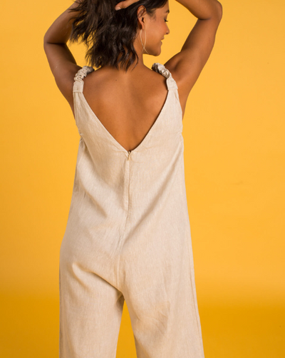 Panarea Linen Jumper - Beige - By Boho Hunter