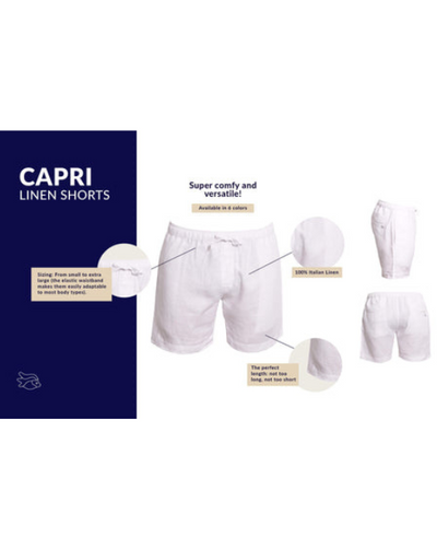 CapriLinen Bermudas - Navy Blue - By Boho Hunter