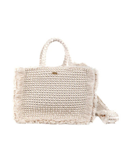 Gossypium Crossbody Bag Beige & Gold - By Boho Hunter