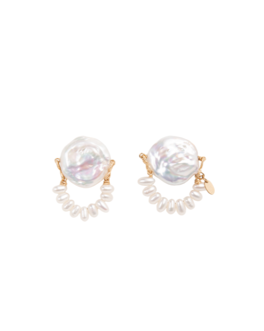 Keshi Earrings #3 (35mm) - Pearl - By Boho Hunter