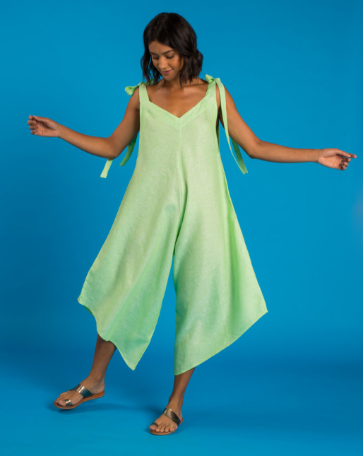 Granadina Linen Jumper - Apple Green - By Boho Hunter