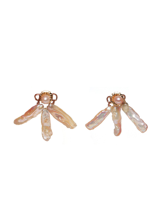 Estela Dangle Earrings (35mm) - Pearl - By Boho Hunter