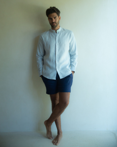 CapriLinen Bermudas - Navy Blue - By Boho Hunter
