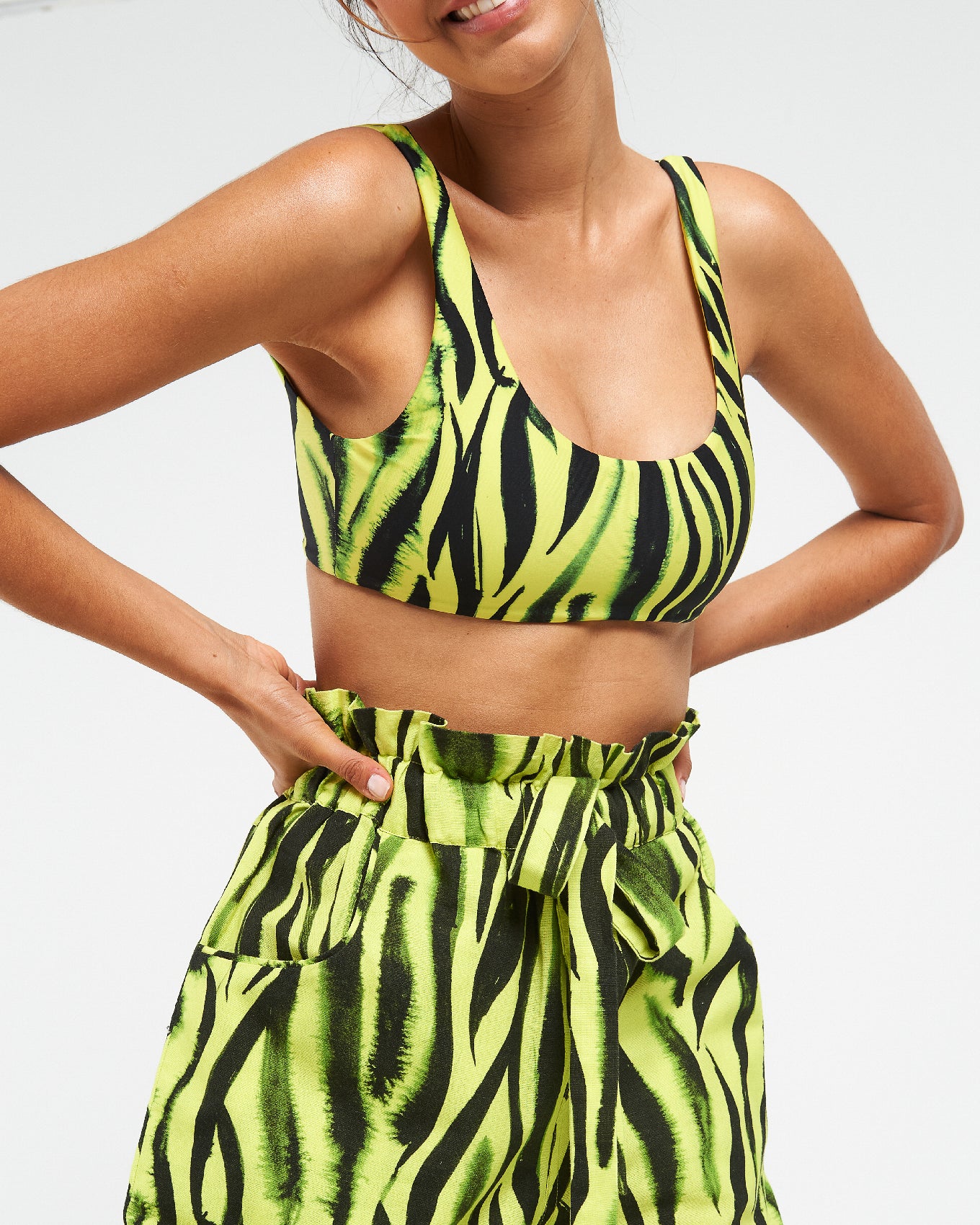 Neon Zebra Bikini Top - By Boho Hunter