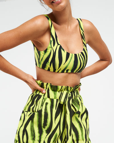 Neon Zebra Bikini Top - By Boho Hunter