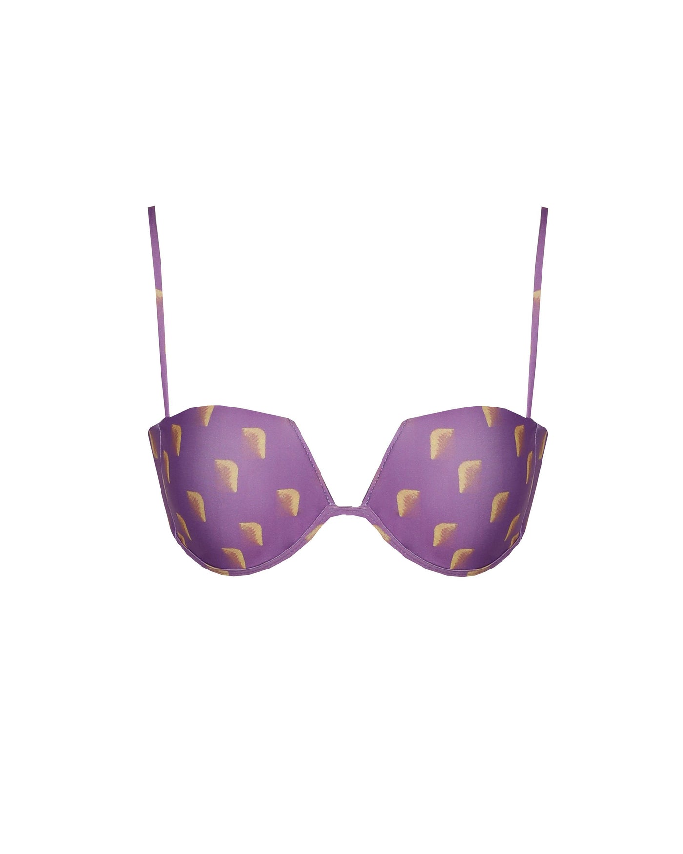 Bikini Top - Square Lilac Linen - By Boho Hunter